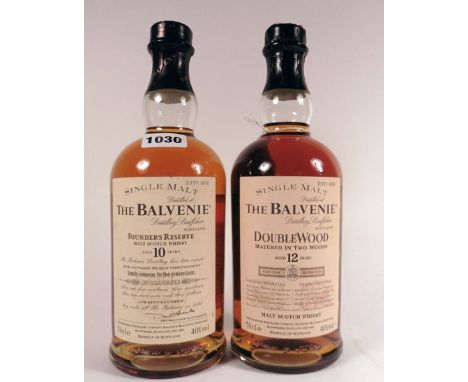 2 bottles of The Balvenie Single Malt Scotch Whisky, 1x Founder's Reserve 10yr old 70cl 40% & 1x Doublewood 12yr old matured 