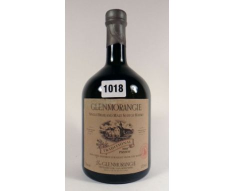 A bottle of Glenmorangie Traditional 100 proof 10 yr old Single Highland Malt Scotch Whisky 1 litre 57.2%