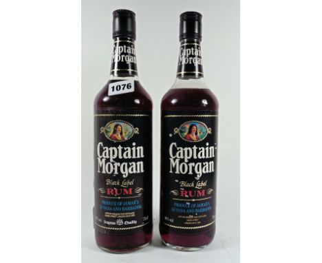 2 bottles of Captain Morgan Black Label Rum from Jamaica, Guyana & Barbados, one labelled Seagram Quality, 40% 75cl each (bot