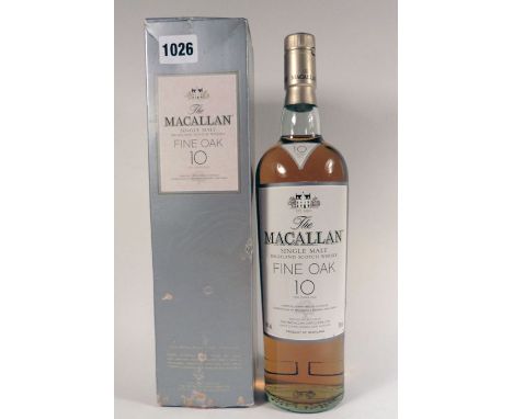 A bottle of The Macallan Fine Oak 10yr old Single Highland Malt Scotch Whisky with box 70cl 40% 