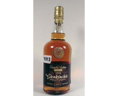 A bottle of Glenkinchie The Distillers Edition Single Lowland Malt Scotch Whisky double matured, distilled in 1988 and bottle