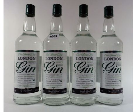 4 bottles of Spar Special Dry London Gin 37.5% 4x1 litre 