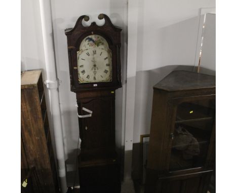 A 19th century oak cased 30 hour longcase clock measuring 220 cm tall 