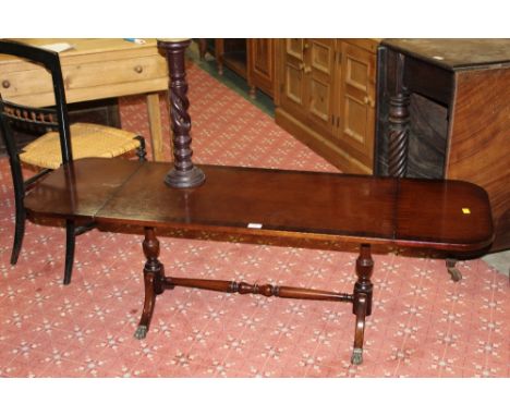 A modern inlaid sofa table and sold together with pricket stand 