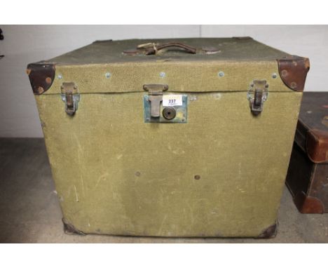 A late 19th / early 20th century canvas trunk 