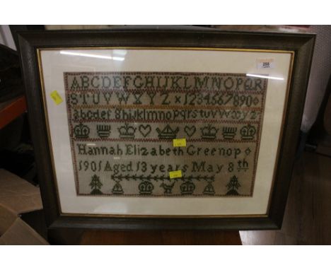 An early 20th century alphabet sampler