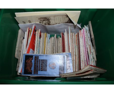 A box of Ordnance Survey maps and Bartholomew's Revised 0.5inch contoured maps