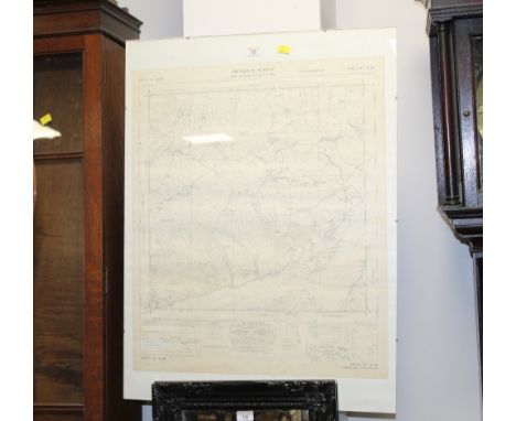 A framed Ordnance Survey map of Cumberland - Westmorland 