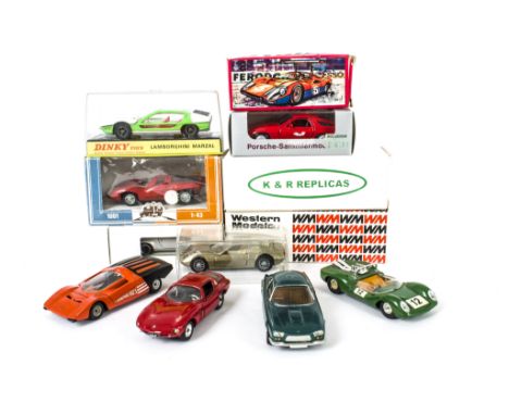 Various Diecast &amp; White Metal Models, including Dinky Toys 189 Lamborghini Marzal, Mercury No.1931 Panther Bertone, AHC F