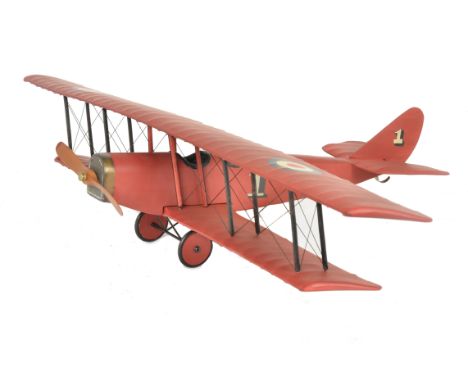 Authentic Models large scale model of a Curtis Jenny Biplane, over 50cm long with a wingspan of 83cm, in original box, E, box