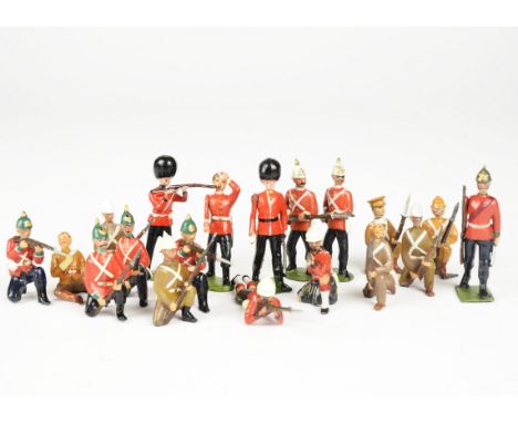 A miscellany of Britains original and repainted figures including Light Infantry (9 inc 2 German Haffner examples),  Cameron 