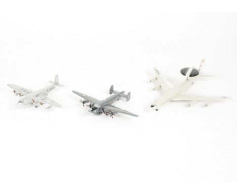 A trio of smaller scale diecast Skyline Model Aircraft, Shackleton AEW2, Short S23 Empire Class Flying boat and a Boeing E3C 