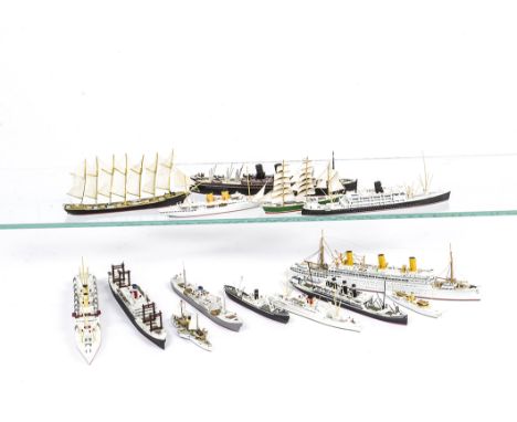 1:1200 Scale or similar Waterline Passenger Cargo and Sailing vessels by various makers, AL 'Gripsholm', 126 'Circassia', 119