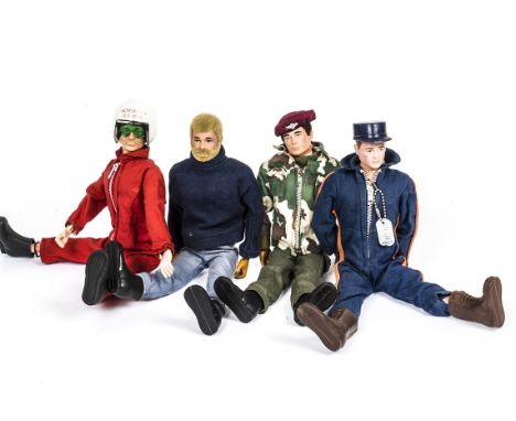 Vintage Action Man Dressed Figures, including Red Devil, Green Beret, Red Beret and six others, P-G, unchecked for completene