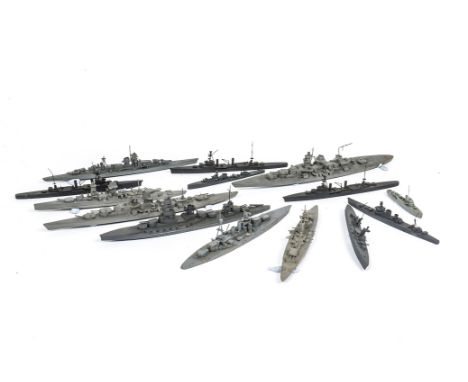 Sinclair and possibly some Bassett-Lowke and other makers 1:1500 scale Naval Waterline Models, Sinclair, 'Kako', 'Conte Di Ca