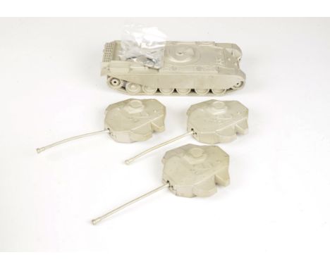 Modern castings of Britains large scale 2150 Centurion Tank,  2 bodies, 3 turrets, bodies without bases, complete with aerial