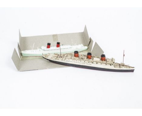 1:1250 or similar Scale Waterline Models by various makers, CM 152 'Mauretania'  and Bassett-Lowke style wooden model RMS 'Be