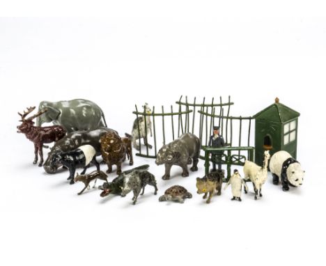 Small collection of lead wild animals and birds, mostly Britains, but also Hilco, Timpo and Pixyland, also Charbens, Stoddart