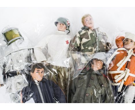 Vintage Action Man Dressed Figures, including Sailor, Space Ranger, Crash Crew and six others, P-G, unchecked for completenes