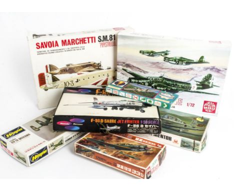 World War II and Later Aircraft Model Kits, boxed kits including  1:50 scale Marusan 425:500 F86 Sabre, 1:48 scale Hasegawa 5