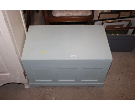 A blue painted trunk