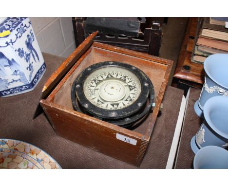 An oak cased ships compass for Pascall Atkey & Son ltd. Cowes Isle of Wight 