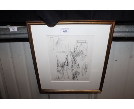 Timothy Easton, "Following The Maryon Card Cordova" pencil sketch