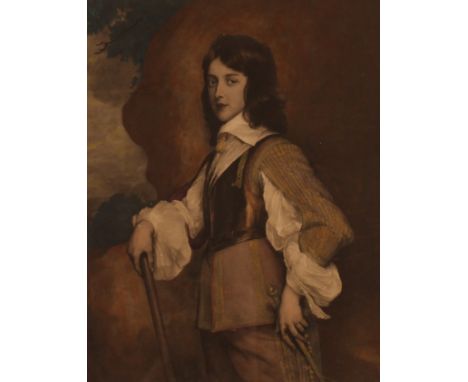 T. Maggs, 19th Century coloured mezzotint of a young boy in Civil War period dress