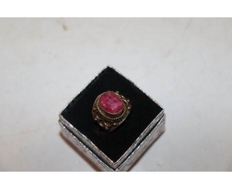 An Indian ruby and 925 silver ring 