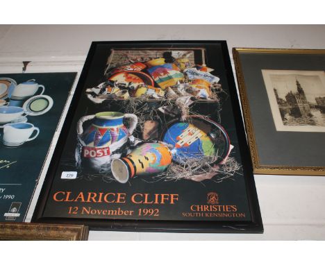 A Christies South Kensington Clarice Cliff advertising poster