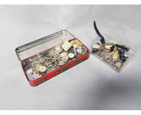 LOT OF VARIOUS WATCH PARTSincluding a Rotary wrist watch in box