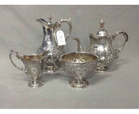 SILVER PLATED FOUR PIECE TEA SERVICE