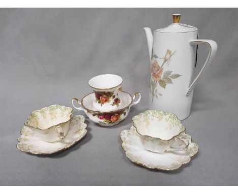 GERMAN CERAMIC COFFEE SERVICEalso a group of Royal Albert, Aynsley and other  tea china