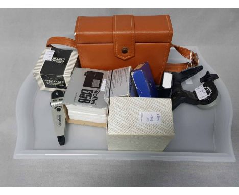 PENTAX CAMERA CASE AND A GROUP OF SMALL PENTAX LENSES also a small group of camera accessories
