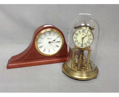 365 DAY MANTEL CLOCKunder a glass dome, also an Artex mantel clock (2)