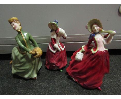 Three Royal Doulton figures Grace, Christmas Morn and Autumn Breezes 