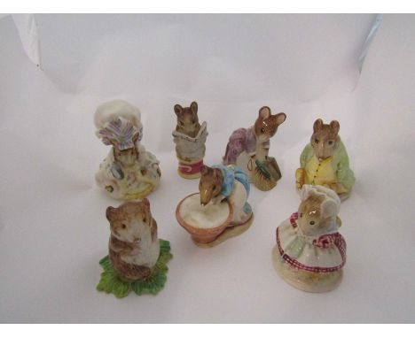 Seven Beswick Beatrix Potter figures "Samuel Whiskers", "Tailor of Gloucester", "Timmy Willie", "Anna Maria", "Lady Mouse", "