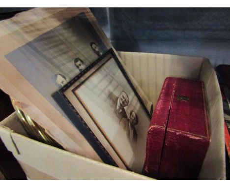 A case and a box of ephemera relating to George May and family, retailer of clocks, jewellery etc. in Diss, Circa early-mid 2
