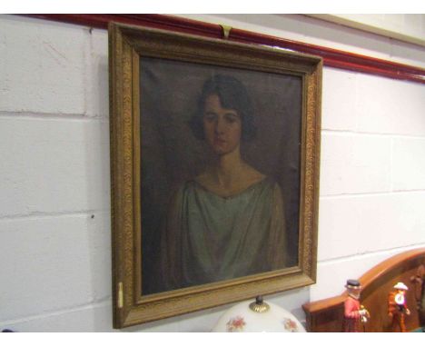 STUART ROBINSON: oil on canvas depicign a portrait of a young lady, early 20th Century, framed,  60cm x 50cm