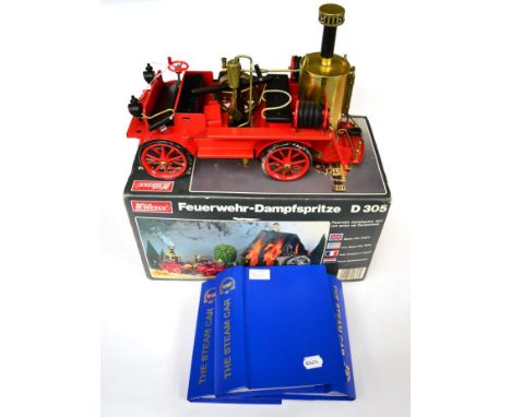 Wilesco D305 Live Steam Fire Engine (E-G box G) together with three bound folders of The Steam Car magazine (3)