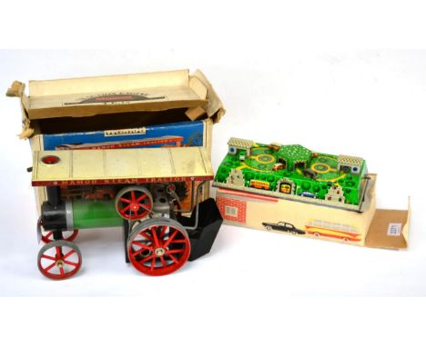 Mamod TE1 Traction Engine (G box F) together with a Soviet c/w  Avtotrassa toy (boxed) (2) 