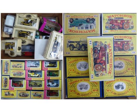 Matchbox Models Of Yesteryear A Collection Of 18 Models including Y4 Steam lorry, 4xY9 Showmans engine, Y11 Steam roller, Y1 