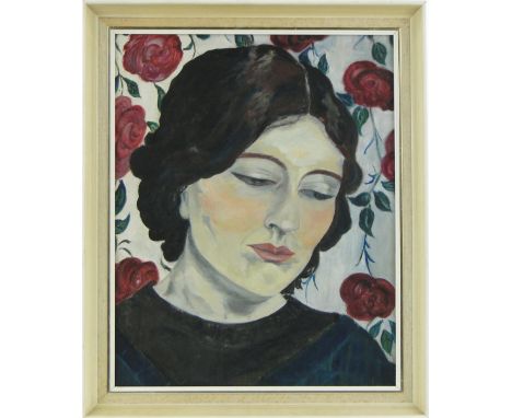 Scottish School
oil on canvas board, portrait of a woman, unsigned, label verso for T & R Annan of Glasgow, inscribed "portra