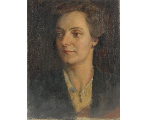 Oil on canvas circa 1930s/40s, portrait of a woman, unsigned, 18" x 14", unframed.