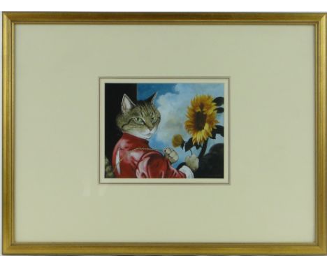 Susan Herbert,
watercolour/body colour, self portrait (Van Dyck), signed, 7" x 9", framed, provenance; Chris Beetles, London.