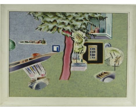 James Wood (1889-1975)
Oil on canvas, Hammersmith Wharf, signed and dated 1956, 26" x 36", framed, exhibited at Blond Fine Ar