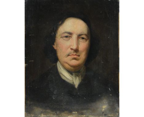 18/19th century oil on canvas, portrait of a man, unsigned, 17" x 14", unframed.