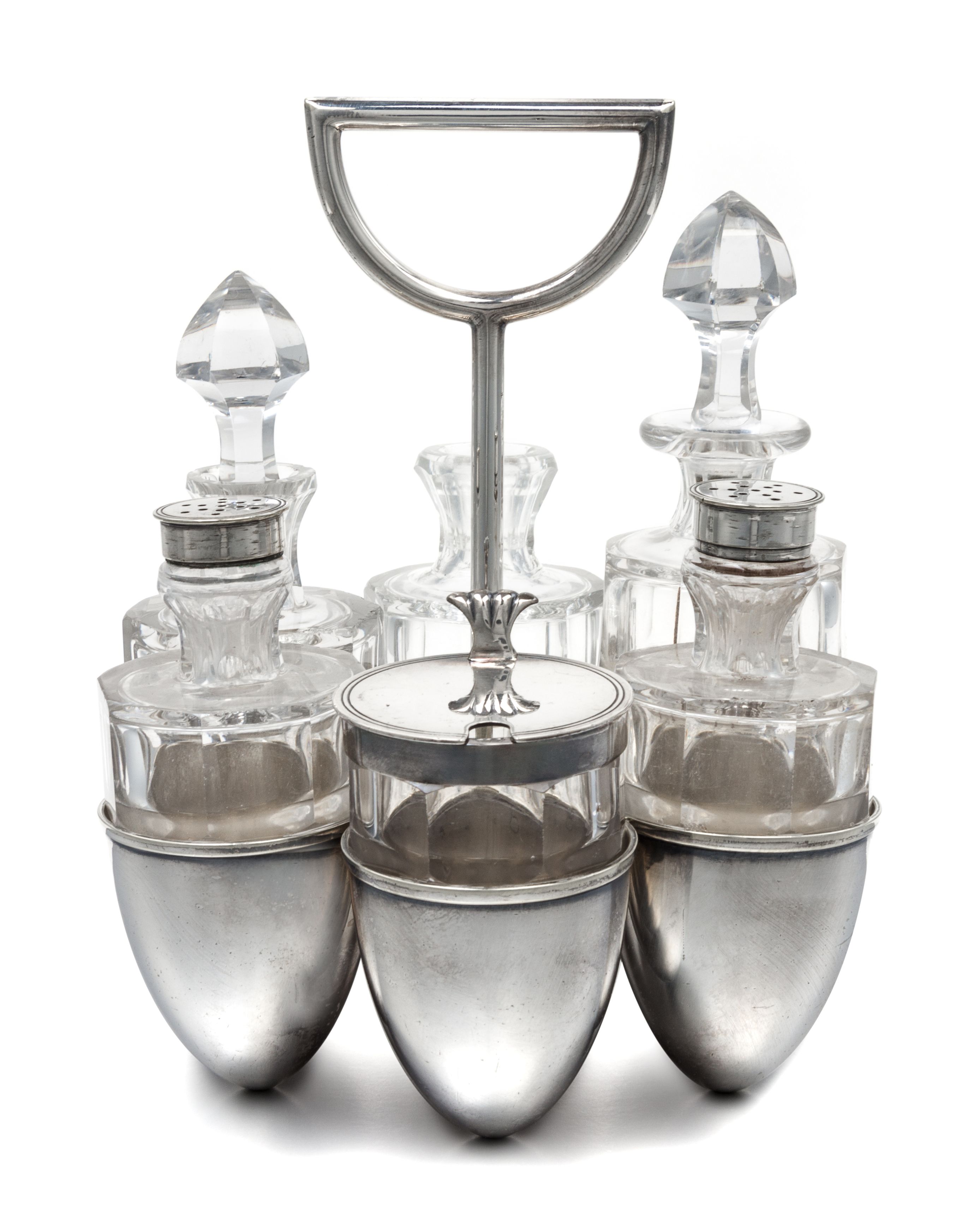 An English Silver Plate Cruet Set Dr Christopher Dresser For