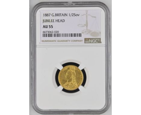 UNITED KINGDOM. Victoria, 1837-1901. Gold half-sovereign, 1887. London. Imperfect J DISH L508. The issues the mint encountere