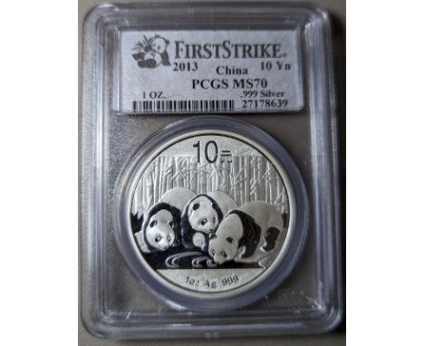CHINA. PEOPLE'S REPUBLIC. Silver 10 yuan, 2013. Beijing International Coin ExpositionIn secure plastic holder, graded PCGS MS